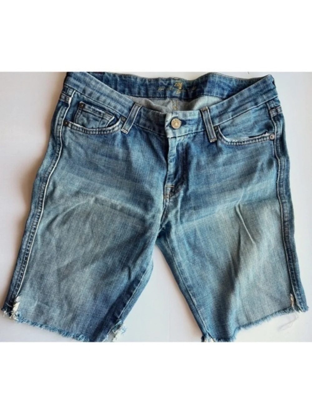 7 For All Mankind • A Pocket Distressed Hem Bermuda Shorts